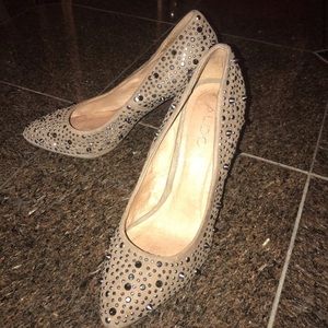 Aldo Beige Studded Heels